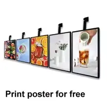 لوحة إعلانية مضيئة LED فائق النحافة – إطار عرض ملصقات وقائمة مطعم بإضاءة احترافية للحائط