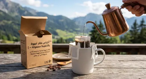 أكياس فلتر قهوة بالتنقيط محمولة – عبوة 50/100 قطعة | فلاتر قهوة ورقية بتصميم الأذن المعلقة لتحضير قهوة مختصة بسهولة في أي مكان